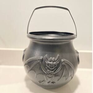 VTG Black Dracula  Halloween Caldron Candy Holder Decoration